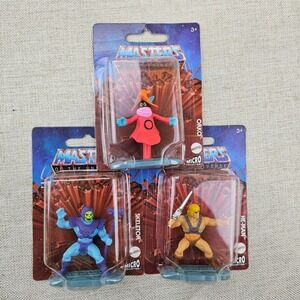 3 Masters‎ of the Universe Micro Collection Action Figures- He Man Skeletor Orko
